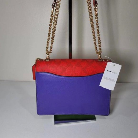 NWT COACH CA151 Signature Klare Crossbody Blocked Signature Canvas Miami - Picture 3 of 7